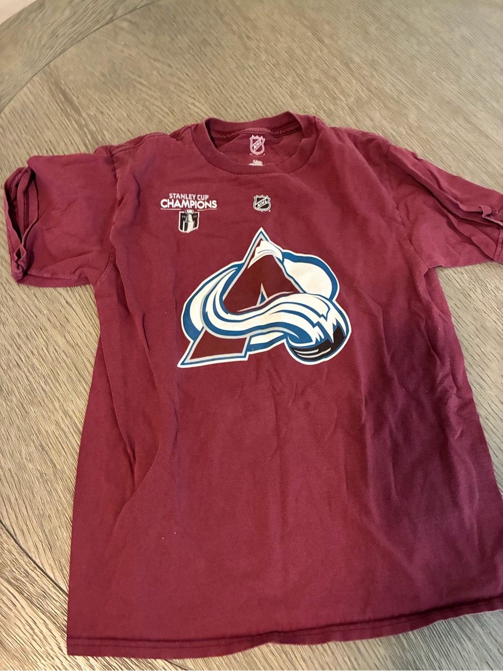 NHL Youth Tee in Burgundy - Embroidered League Shield